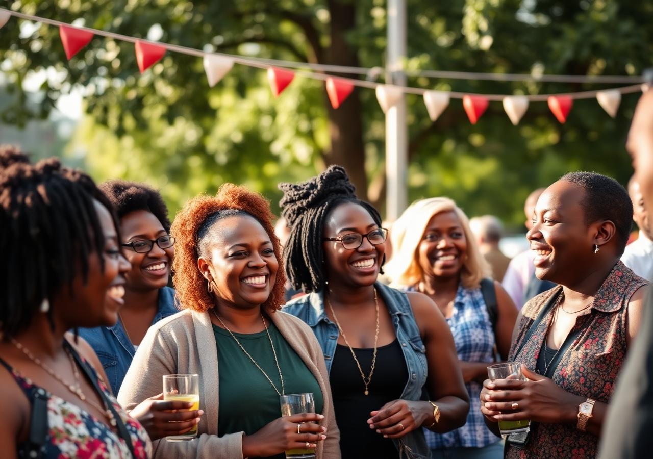 Black community members sharing a joyful moment together